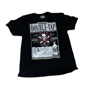 7.62 DESIGN DOUBLE TAP  Black Tee Shirt Short Sleeve Mens Size Large
